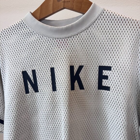 Nike Sportswear Mesh Jersey Top Light Bone Black | Style 893673-072 | Size Small - Picture 7 of 16